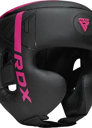 Боксерський шолом rdx f6 kara matte pink s