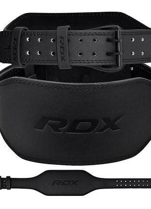 Пояс для тяжелой атлетики rdx 6 кожаный full black l