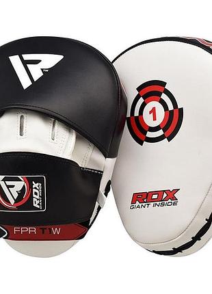 Лапы боксерские rdx t1 curved white/black