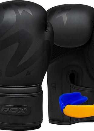 Боксерские перчатки rdx f15 noir matte black 16 унций (капа в комплекте)