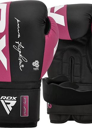 Боксерські рукавиці rdx rex f4 pink/black-12 унцій (капа в комплекті)