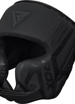 Боксерський шолом rdx t15 noir cheek protector matte black xl