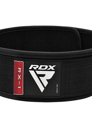 Пояс для тяжелой атлетики rdx rx1 weight lifting belt black m