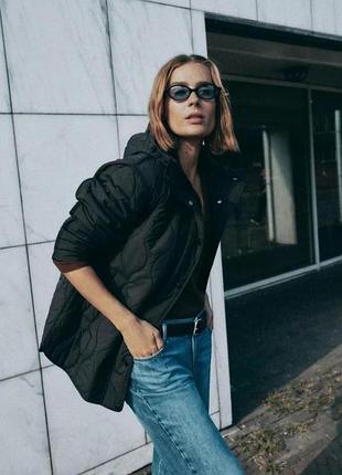 Стеганая куртка zara 
черный | 8372/282/800 ft
