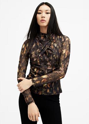 Топ сітка з високим коміром та довгим рукавом allsaints
