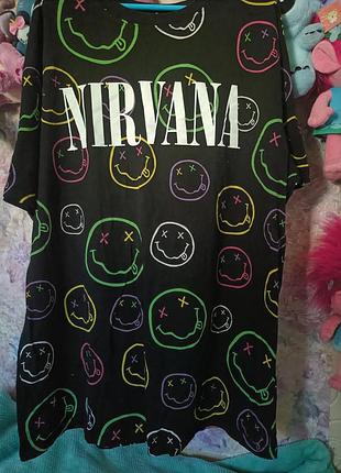 Nirvana батал футболка туника платье