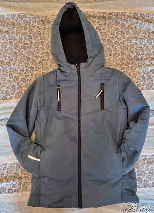 🧥 стійка зимова куртка на флісовій підкладці (р. 134/140)