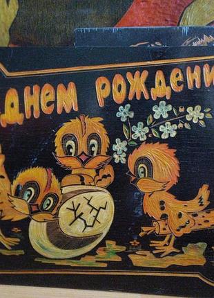 Картина з різзю на дереві, олія лак