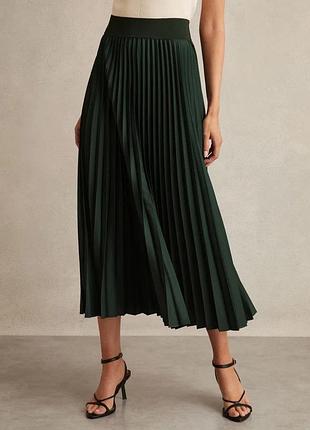 Плісирована спідниця zara темно-зеленого кольору розмір m