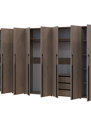 Шафа для одягу з полицями та шухлядками doros каспер кремона канноло 3+2+3 дсп 360х50х204 (42005743)