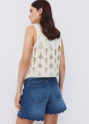 Джинсовые шорты беременным h&amp;m mama с фестончатым низом s голубые