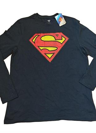 Лонгслив superman черный, размер l, новый с биркой