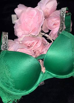 Новий бюстгальтер с пушапом зелений 32a victoria’s secret