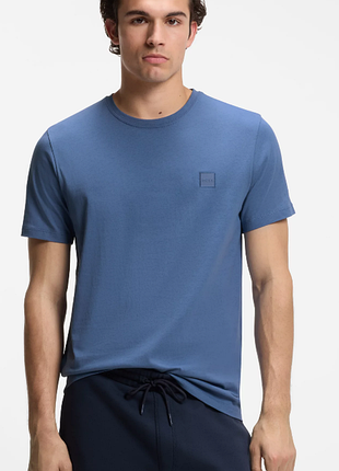 Мужская футболка boss cotton-jersey t-shirt with logo patch