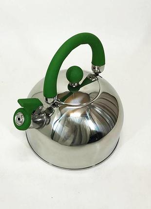 Чайник unique со свистком un-5302 2.5 л, хороший чайник со свистком, чайник на плиту green