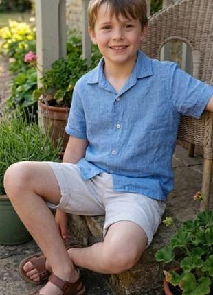 Рубашка тениска на мальчика лен  reiss 10-11 лет