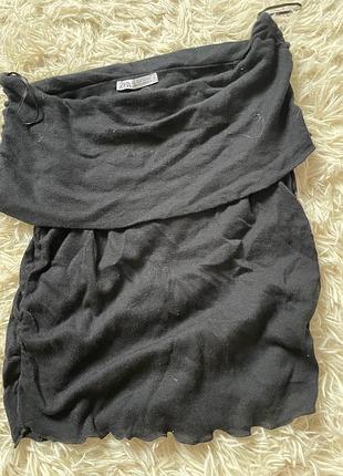 Чорний топ з відкритими плечима zara  бренд: zara  розмір: eur s / usa s / mex 26  колір: чорний