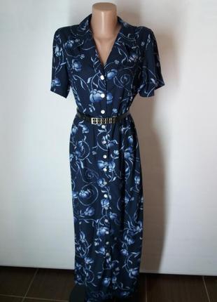 Сукня довга сорочка 100% віскоза перламутрові ґудзики fashion pluse