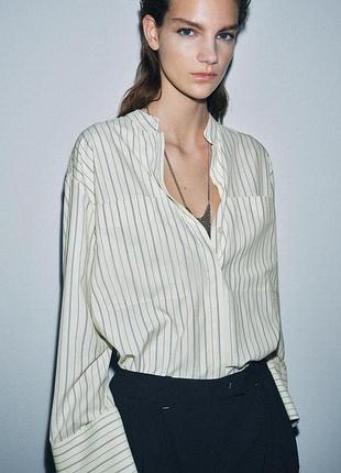 Смугаста сорочка zara - s, m, l, xl
