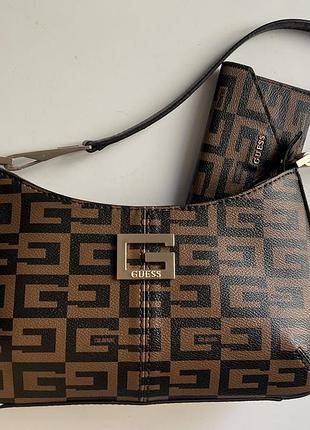 Сумка guess з монограмою, набір з картхолдером, 40 років бренду
