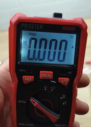 Цифровий мультиметр proster pst237 (t21d) true rms 6000 counts ncv 5