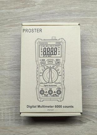 Цифровий мультиметр proster pst237 (t21d) true rms 6000 counts ncv 2