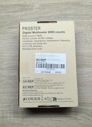 Цифровий мультиметр proster pst237 (t21d) true rms 6000 counts ncv 3