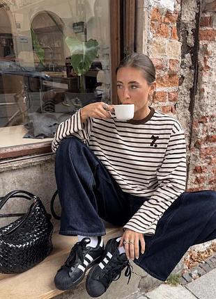 Лонг у коричневу смужку zara бавовняний