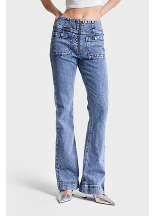 Накладной платеж ❤ it's basic турецкие джинсы на молнии flare jeans