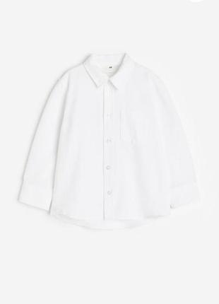Нова біла сорочка для хлопчика h&m 140