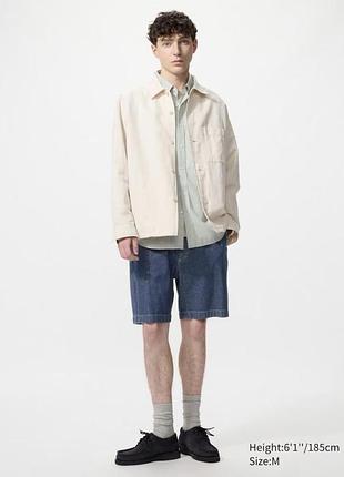 Шорти uniqlo темно-синi stretch easy shorts | denim