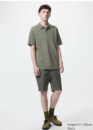 Шорти uniqlo оливкові stretch slim shorts | 9"