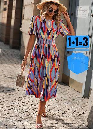 🥰міді сукня в геометричний принт shein m