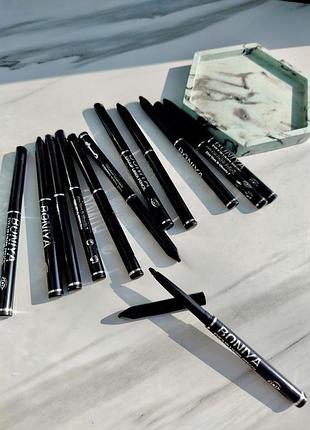 Автоматический водостойкий карандаш для глаз boniya eye liner pencil черный, устойчивый контурный карандаш-отвертка для стрелок, код 5209