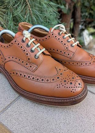 Чоловічі коричневі туфлі броги trickers england