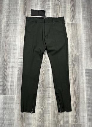 Nwt the kooples paris — облягаючі класичні вовняні брюки, зелені, жіночі, розмір 44
