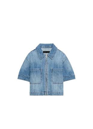 Джинсовая рубашка пиджак zara