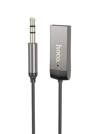 Bluetooth-ресивер hoco e78 benefit car aux bt receiver with cable black metal gray