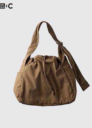 Сумка-кросбоді uniqlo : c drawstring bag (оригінал, колір beige/brown)