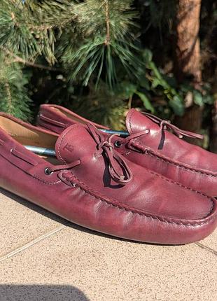 Чоловічі бордові червоні мокасини лофери tods tod's