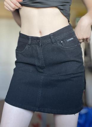 Чорна джинсова міні-спідниця relucky / denim mini skirt s/m