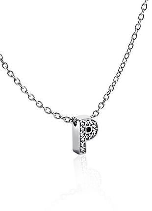 Серебряное колье с буквой р (1103-р)