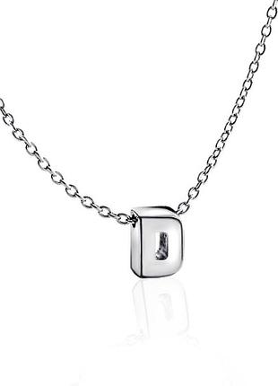 Серебряное колье с буквой d (1105-d)