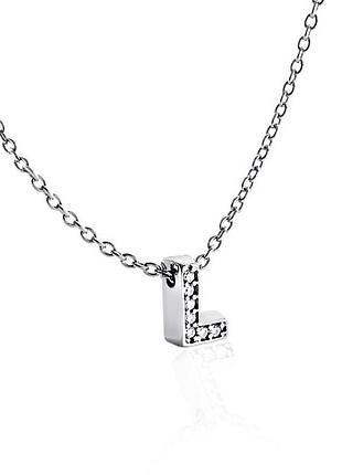 Серебряное колье с буквой l (1103-l)