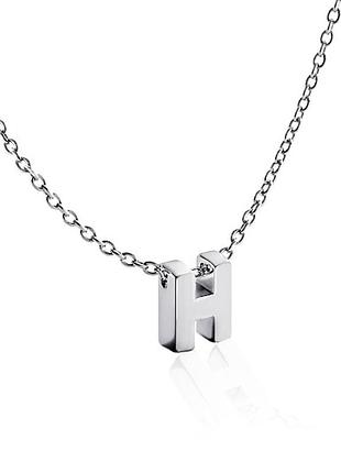 Серебряное колье с буквой н (1105-н)