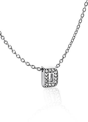 Серебряное колье с буквой d (1103-d)