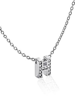 Серебряное колье с буквой н (1103-н)