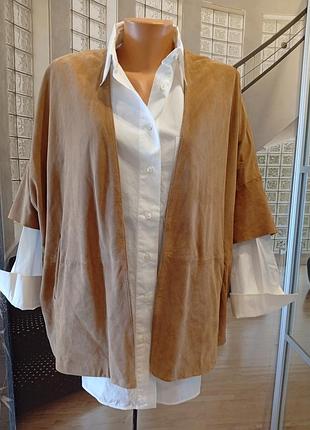 Жакет-кимоно из натуральной кожи massimo dutti