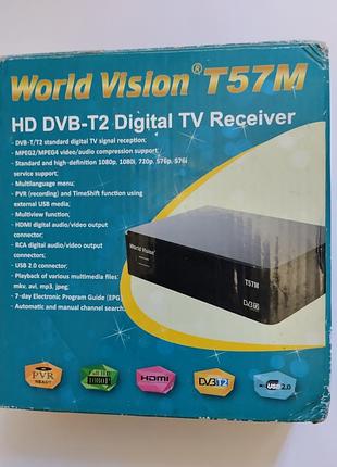 Tv-тюнер world vision t57m hd dvb-t2 digital tv receiver