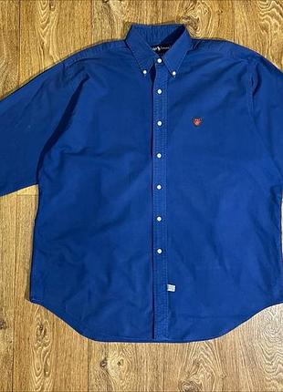 Рідкісна вінтажна сорочка polo by ralph lauren vintage crest logo 90s 100% cotton